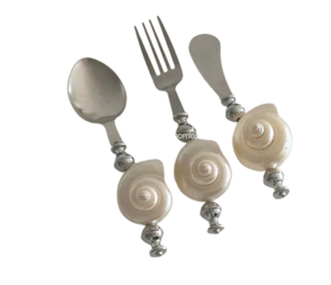 Nature Shell handmade Cutlery Set Collections Flatware Vintage Style
