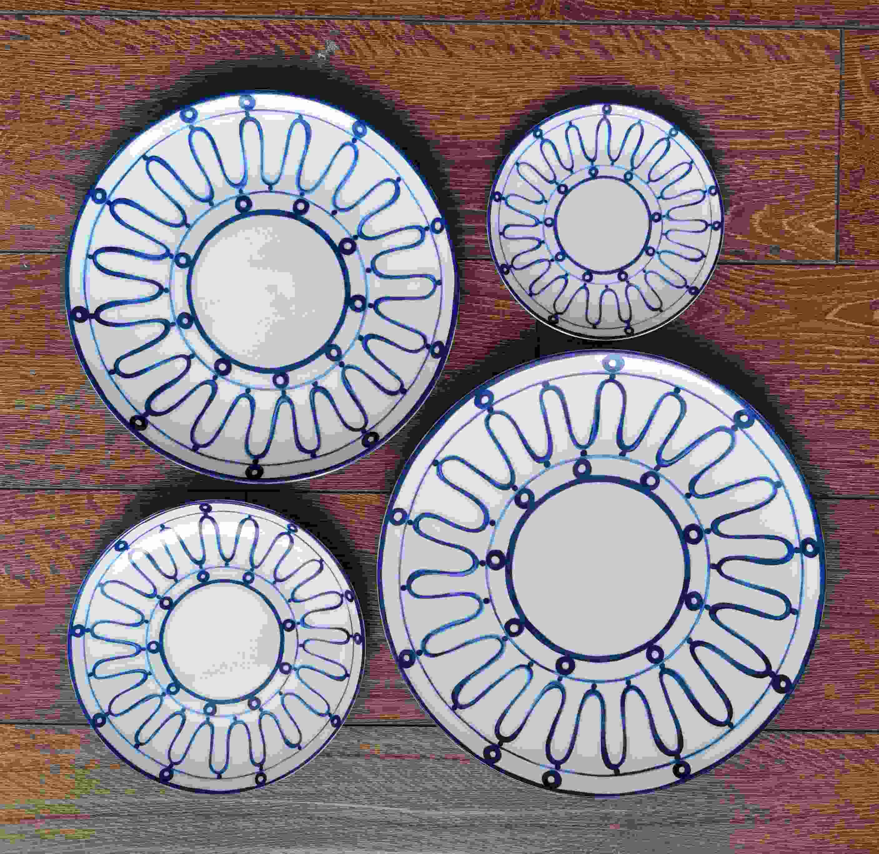 Blue Bone China Dinner Plate Set Wedding Charger Dishwasher Microwave Available Porcelain Salad Dish For PartyVintage orange floral 12inch charger plate dinner plate