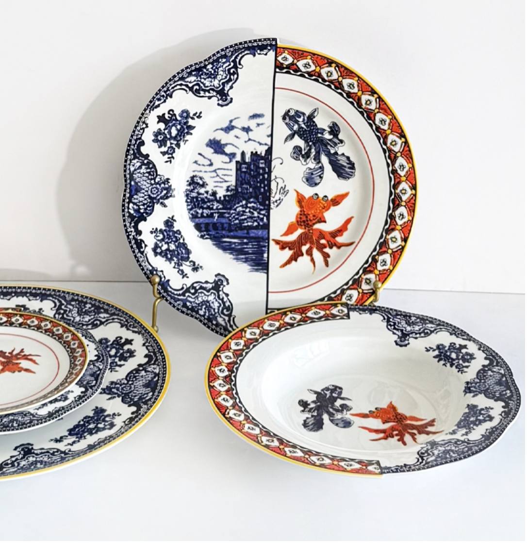 Grandwell Goldfish Hybrid Bone China Dinnerware Set